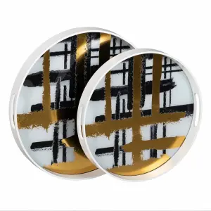 Vassoio per aperitivo in PVC vetro astratto BigBuy Home (x2) image-1