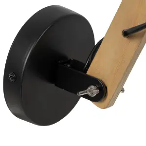 Lampa ścienna z drewna i żelaza BigBuy Home image-4