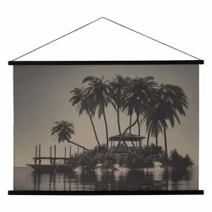 Tapestry wall decoration in hemp, spruce wood and fabric BigBuy Home image-0