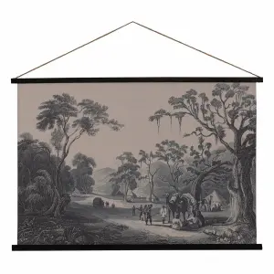 Tapestry wall decoration in hemp, fabric and spruce wood BigBuy Home image-0