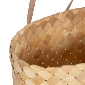 Wooden storage basket set BigBuy Home 50x22x28 cm (x2) image-4