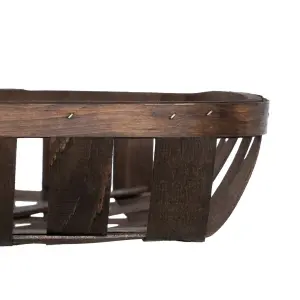 Wooden storage basket set BigBuy Home 52x52x11,5 cm (x3) image-6