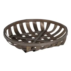 Wooden storage basket set BigBuy Home 51x51x9 cm (x3) image-2