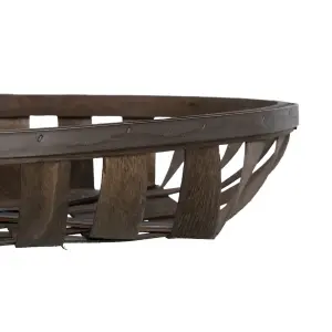 Wooden storage basket set BigBuy Home 51x51x9 cm (x3) image-5