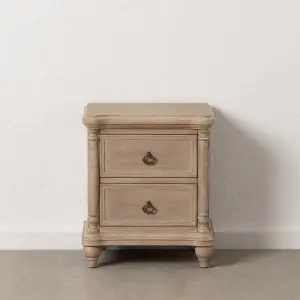 Spruce wood bedside table MDF BigBuy Home image-2