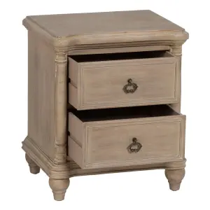 Spruce wood bedside table MDF BigBuy Home image-0