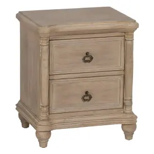 Spruce wood bedside table MDF BigBuy Home image-1
