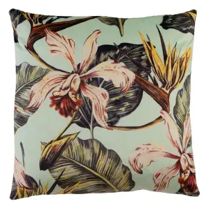 Quadratisches Orchideenkissen aus Polyester BigBuy Home image-0