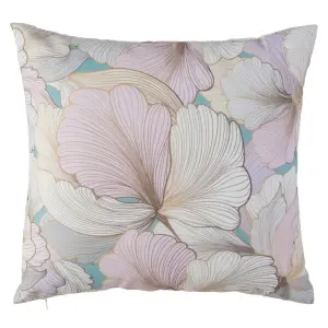 Coussin fleurs en polyester et lin BigBuy Home image-0