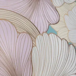 Coussin fleurs en polyester et lin BigBuy Home image-2