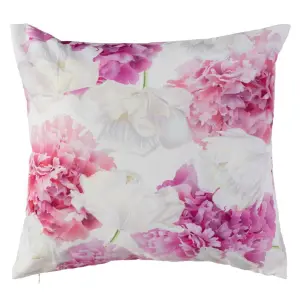 Cojín de flores de poliéster y lino BigBuy Home image-0