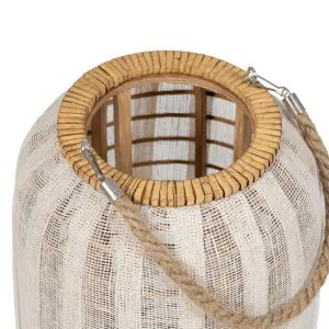 Lanterne en bambou verre BigBuy Home 25x25x45 cm image-2