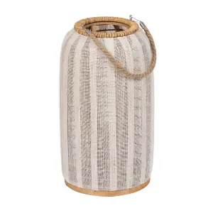 Lanterne en bambou verre BigBuy Home 25x25x45 cm image-0