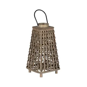 Lanterne en bambou verre BigBuy Home 26x26x47 cm image-0