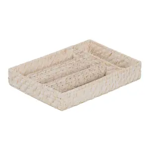 Bamboo storage basket BigBuy Home 34x24x6 cm image-0