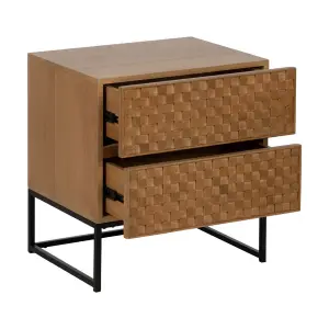 Iron nightstand ash wood BigBuy Home Marigni image-0