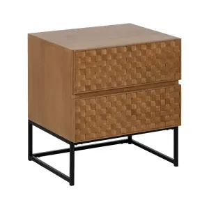 Iron nightstand ash wood BigBuy Home Marigni image-2