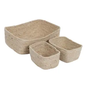 Multi-purpose storage basket BigBuy Home 35x25x12 cm (x3) image-0