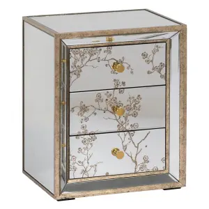 Mirror bedside table MDF wood BigBuy Home Chloe 49 x 40 x 60 cm image-2