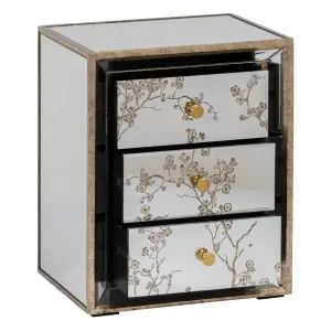 Mirror bedside table MDF wood BigBuy Home Chloe 49 x 40 x 60 cm image-0