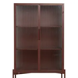 Showcase with double crystal doors, tile glass, metal BigBuy Home 52x33x90 cm image-1