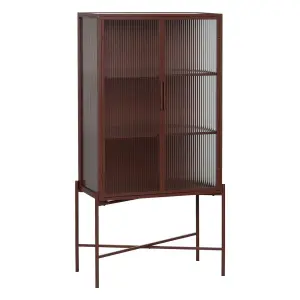 Showcase with double crystal doors, tile glass, metal BigBuy Home 52x33x90 cm image-0