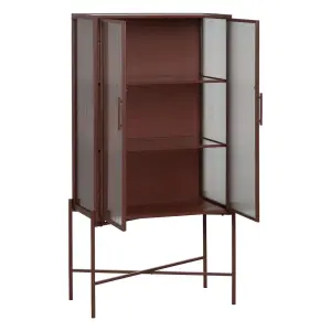 Showcase with double crystal doors, tile glass, metal BigBuy Home 52x33x90 cm image-2