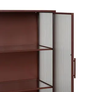 Showcase with double crystal doors, tile glass, metal BigBuy Home 52x33x90 cm image-4
