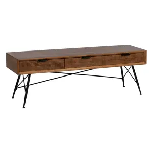 Couchtisch aus Eisen und Gummibaumholz BigBuy Home 150x40x50 cm image-1