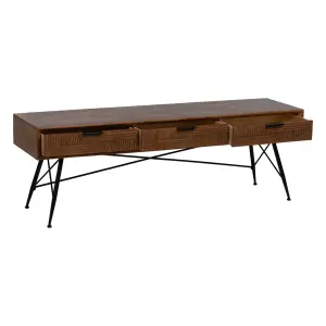 Couchtisch aus Eisen und Gummibaumholz BigBuy Home 150x40x50 cm image-2