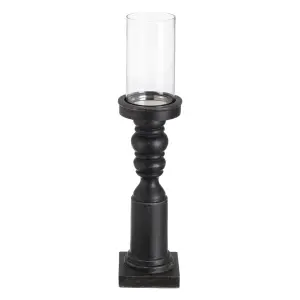 Candelabro in legno e vetro BigBuy Home 12x12x55 cm image-0