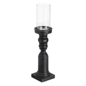 Candelabro in legno e vetro BigBuy Home 12x12x55 cm image-1