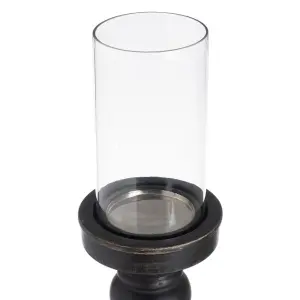 Candelabro in legno e vetro BigBuy Home 12x12x55 cm image-3