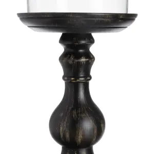 Wood and glass candle holder BigBuy Home 18x18x47 cm image-4