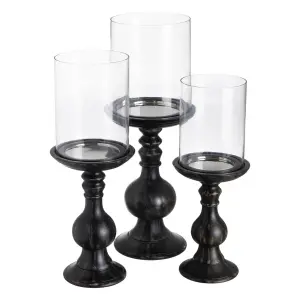 Wood and glass candle holder BigBuy Home 18x18x47 cm image-2