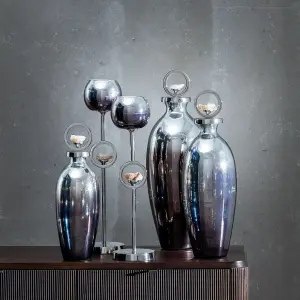 Aluminium glass candlestick BigBuy Home 11x11x44 cm image-1