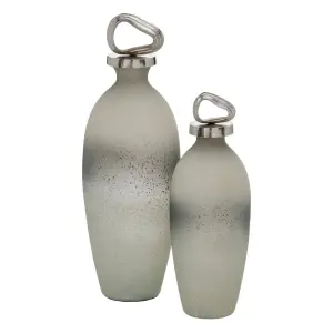 Bottiglia decorativa in alluminio e vetro BigBuy Home 12x12x36 cm image-0