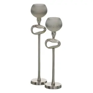 Aluminium glass candle holder BigBuy Home 11x11x56 cm image-1
