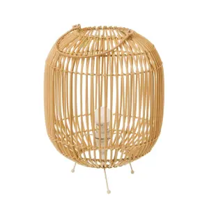 Lampada da scrivania in metallo e rattan BigBuy Home 40 W 220-240 V 27x27x35 cm image-0