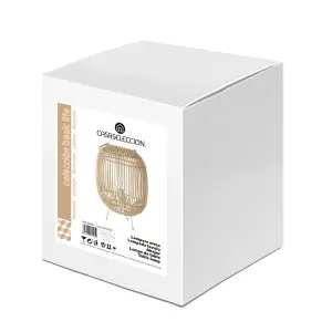 Lampada da scrivania in metallo e rattan BigBuy Home 40 W 220-240 V 27x27x35 cm image-2