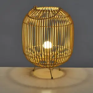 Lampada da scrivania in metallo e rattan BigBuy Home 40 W 220-240 V 27x27x35 cm image-1