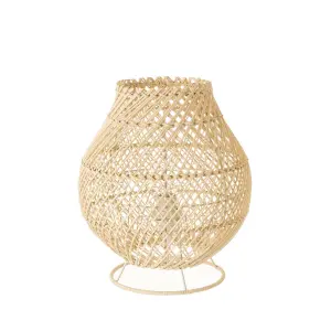 Lampa biurkowa metalowa rattanowa BigBuy Home 40 W 220-240 V 24x24x27 cm image-0
