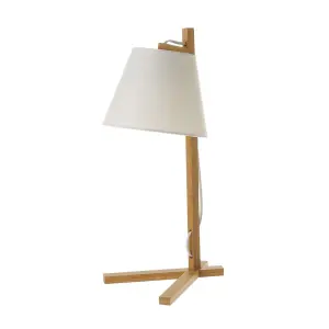 Lampa biurkowa z bambusa BigBuy Home image-0