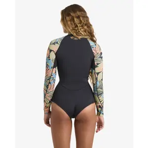 Women's Long Sleeve Shorty Surf Wetsuit Billabong Salty Dayz Natural image-2