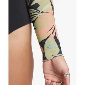 Women's Long Sleeve Shorty Surf Wetsuit Billabong Salty Dayz Natural image-5