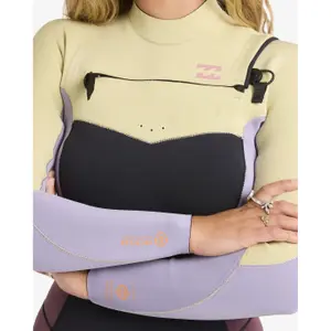 Helkroppsdräkt för kvinnor Billabong Synergy Natural 4/3 Less-Zip image-4