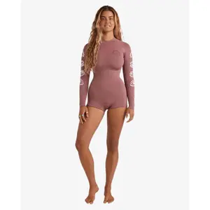 Combinaison shorty de surf femme Billabong 2/2 mm Spring Fever Natural image-1