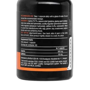 Pack of 12 jars of booster Biotech USA cafféine + taurine - 60 Gélul image-2