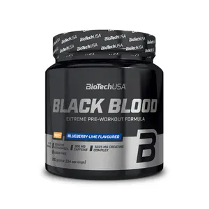 Pakke med 10 krukker med booster Biotech USA black blood nox + - Myrtille-lime - 330g image-0