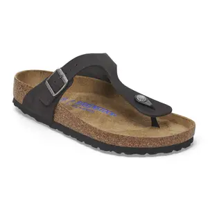 Infradito in pelle scamosciata donna Birkenstock Gizeh lit de pied souple image-1